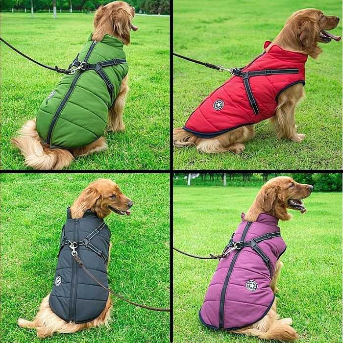 Waterproof Dog Jacket Harness (2-in-1)