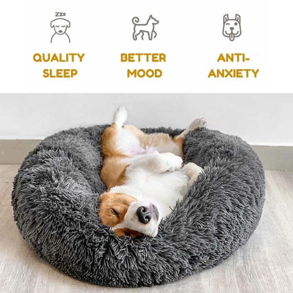 Fluffy Calming Pet Bed For Dogs And Cats