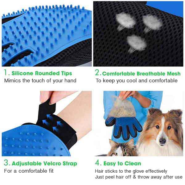 Gentle Grooming Glove discount fur hair clean brush