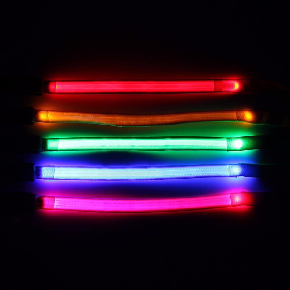 Luminous LED Leash And Collar safe at night colors high quality nylon size medium large