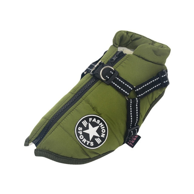 Waterproof Dog Jacket Harness (2-in-1)