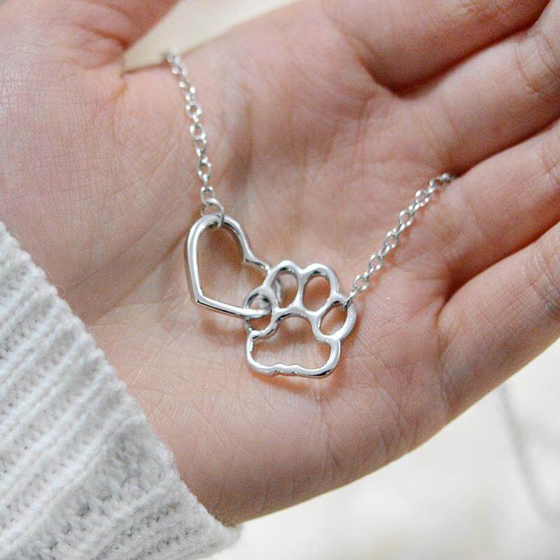 Heart and Paw Necklace Offer gold silver discount