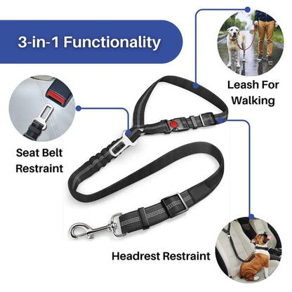 TravelBuddy™ 3-in-1 Dog Seat Belt and Leash