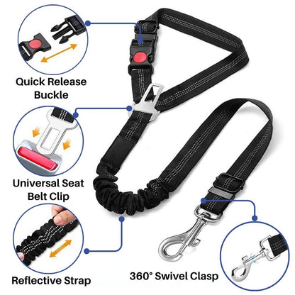 TravelBuddy™ 3-in-1 Dog Seat Belt and Leash