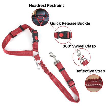 TravelBuddy™ 3-in-1 Dog Seat Belt and Leash