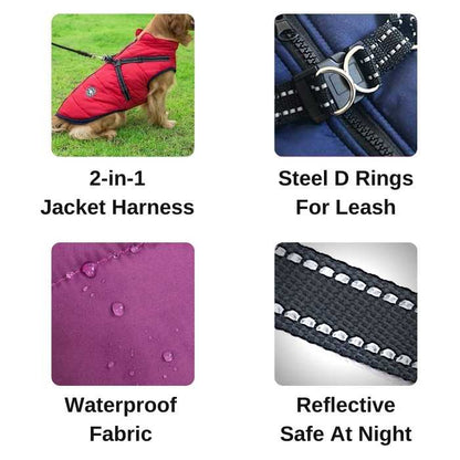 Waterproof Dog Jacket Harness (2-in-1)