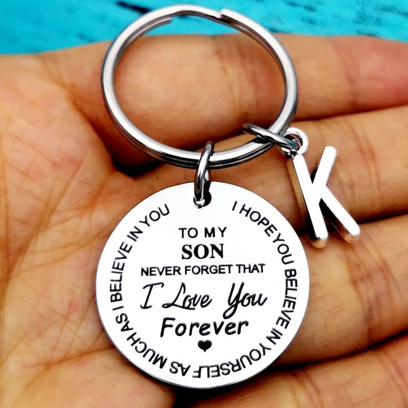 Son and Daughter - I Love You Forever - Personalized Letter Keychain