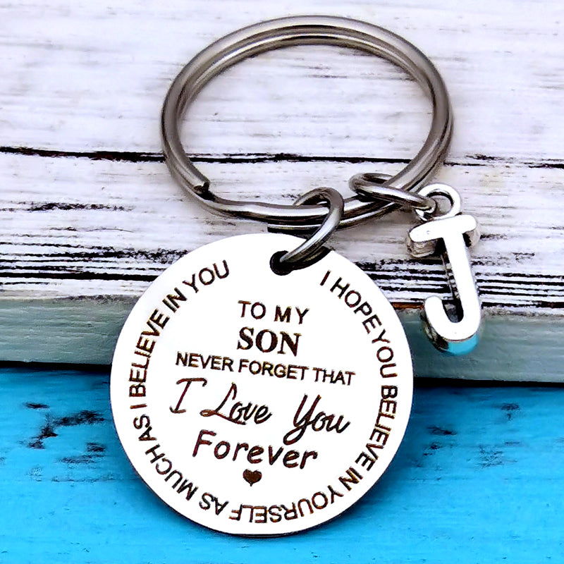 Son and Daughter - I Love You Forever - Personalized Letter Keychain
