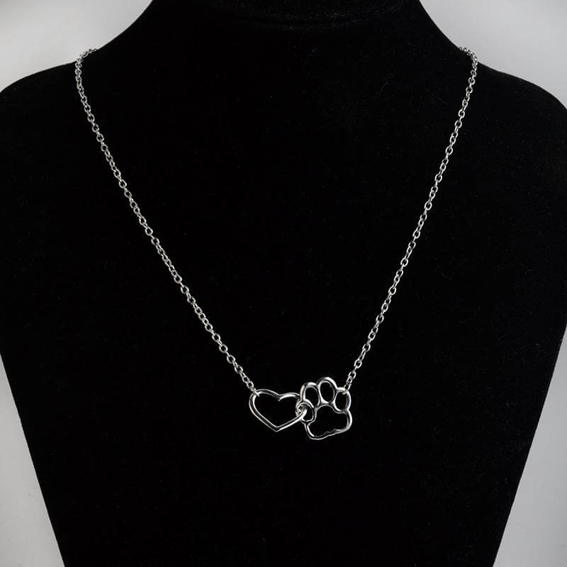 Heart and Paw Necklace Offer gold silver discount